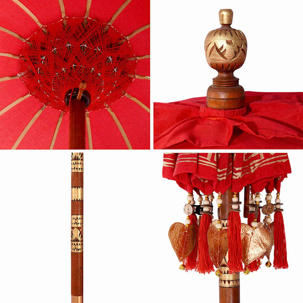 Balinesischer Sonnenschirm Rot 125cm