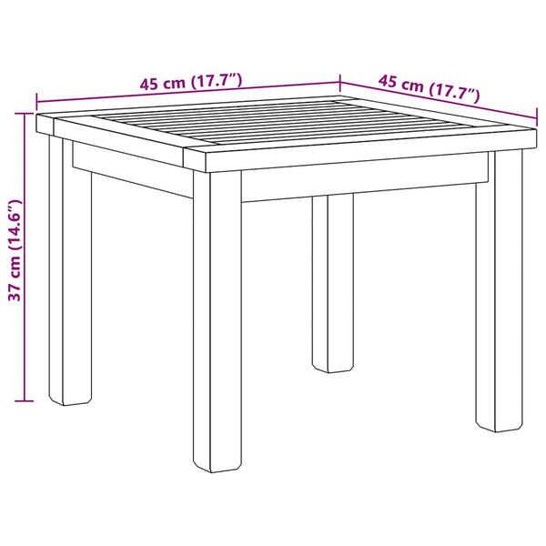 Couchtisch Teakholz 45x45 cm