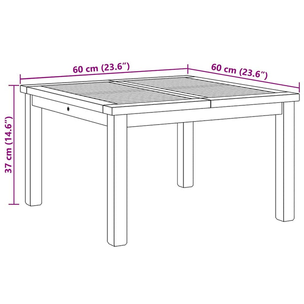 Couchtisch Braun 60x60 cm Teak Massivholz