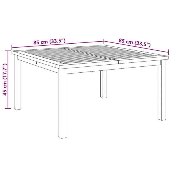 Couchtisch Teakholz 85x85 cm