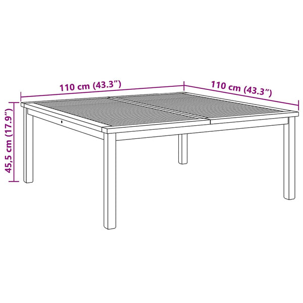 Couchtisch Braun Teak 110x110 cm