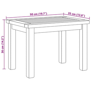 Couchtisch Teakholz 50x35x36 cm