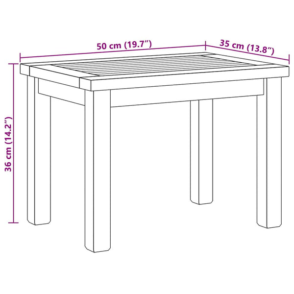 Couchtisch Teakholz 50x35x36 cm