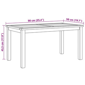 Couchtisch Braun Teak Massivholz 90x50 cm