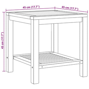 Couchtisch Teakholz Braun 45x45 cm