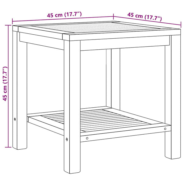 Couchtisch Teakholz Braun 45x45 cm