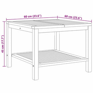 Couchtisch Teakholz 60x60 Braun