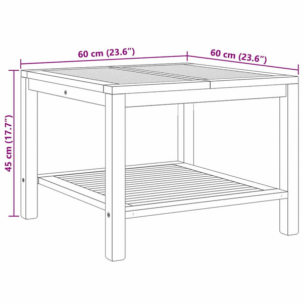 Couchtisch Teakholz 60x60 Braun