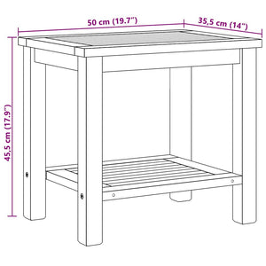 Couchtisch Teakholz Braun 50x35x45cm