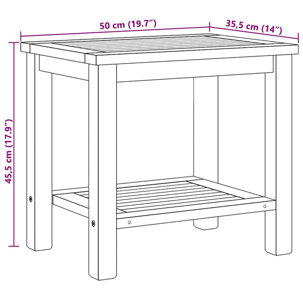 Couchtisch Teakholz Braun 50x35x45cm