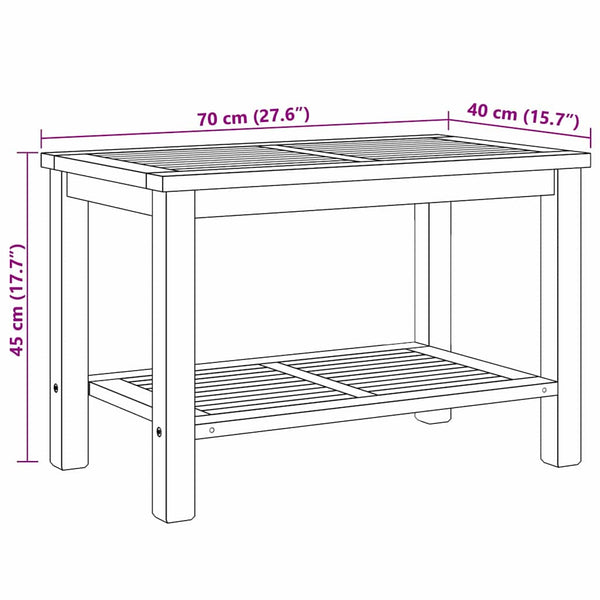 Couchtisch Teakholz Braun 70x40x45cm