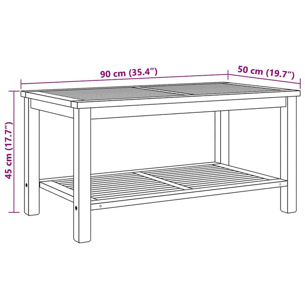 Couchtisch Teakholz Braun 90x50 cm