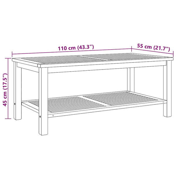 Couchtisch Teakholz Braun 110x55cm