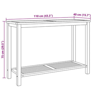 Konsolentisch Braun Teakholz 110 cm