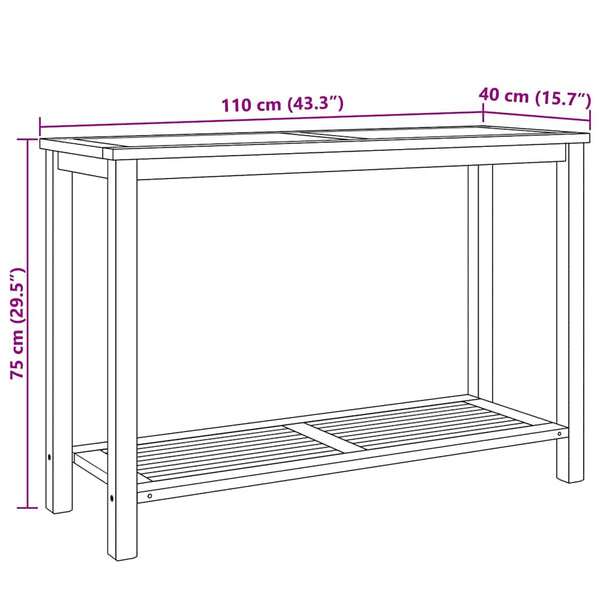 Konsolentisch Braun Teakholz 110 cm