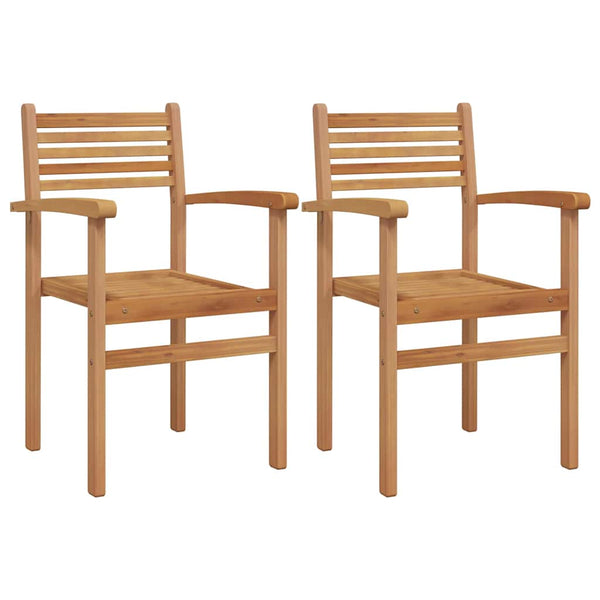 Teak Stühle 2er Set Braun