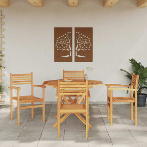 Teak Stühle Braun 4er Set