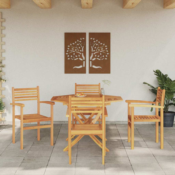 Teak Stühle Braun 4er Set