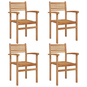 Teak Stühle Braun 4er Set