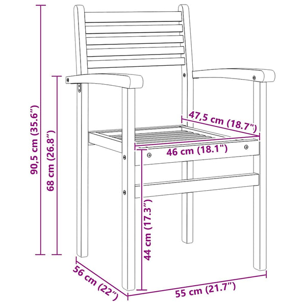 Teak Stühle Braun 4er Set