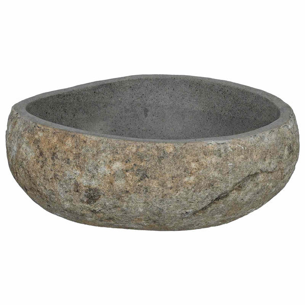Flussstein Waschbecken Hellgrau 45 cm