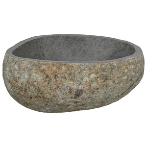 Flussstein Waschbecken Hellgrau 45 cm