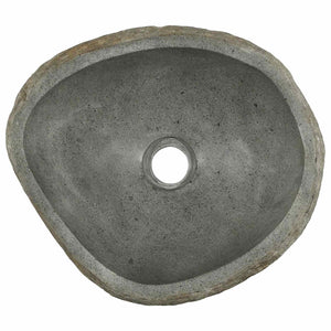 Flussstein Waschbecken Hellgrau 45 cm