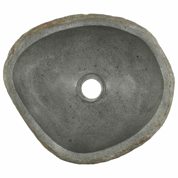 Flussstein Waschbecken Hellgrau 45 cm