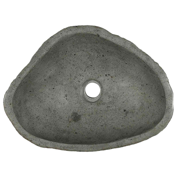 Hellgraues Flussstein Waschbecken 52x40 cm