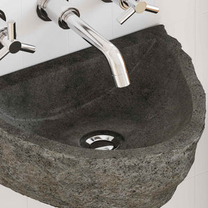Wandmontiertes Waschbecken Grau Flussstein 37cm