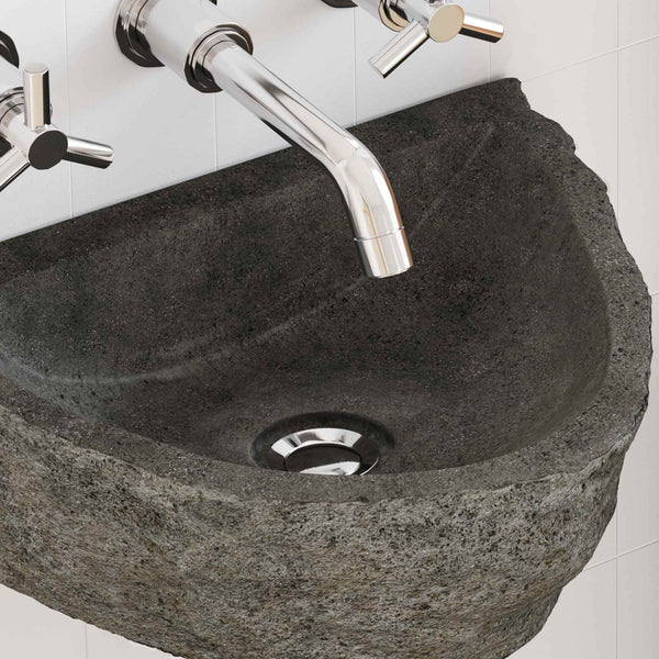 Wandmontiertes Waschbecken Grau Flussstein 37cm