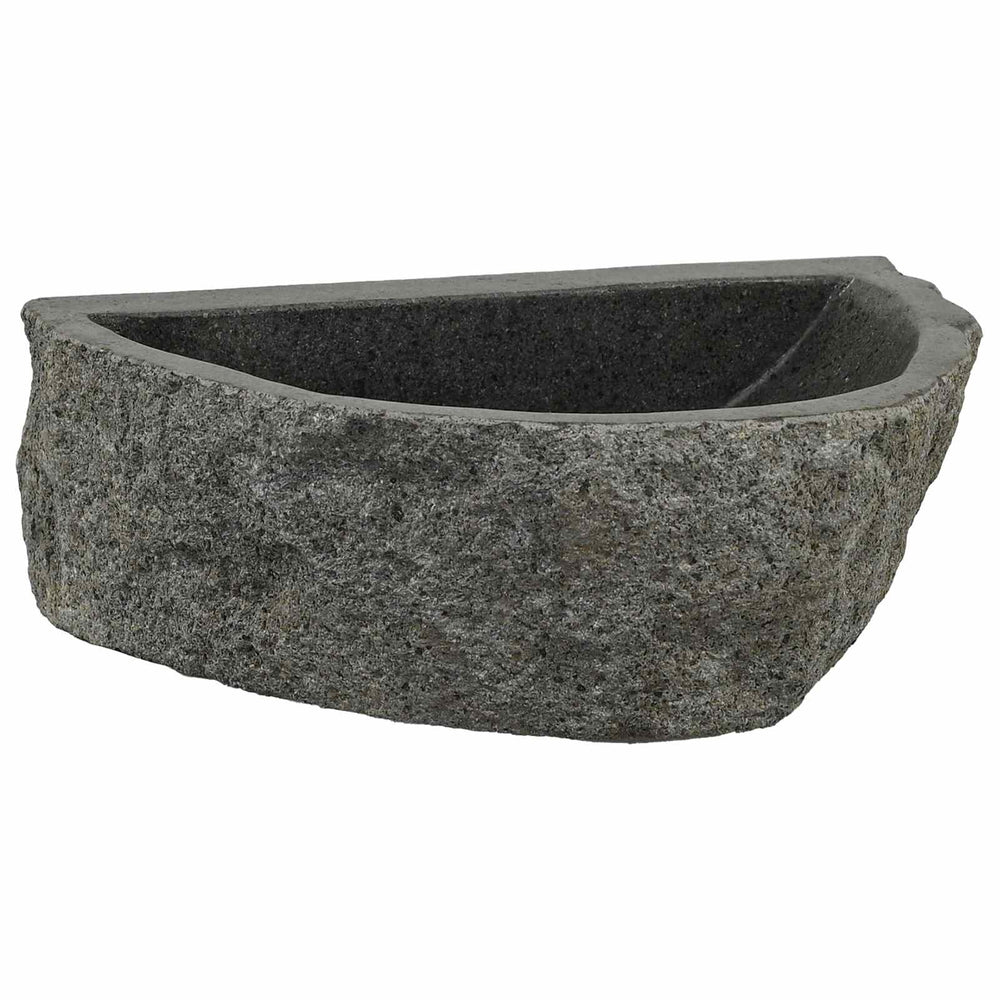 Wandmontiertes Waschbecken Grau Flussstein 37cm