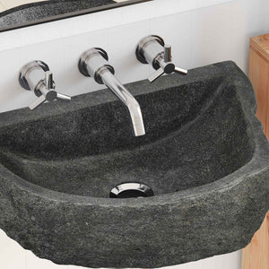 Wandwaschbecken Grau Flussstein 45 cm