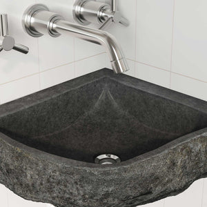 Graues Flussstein Waschbecken 30-37 cm