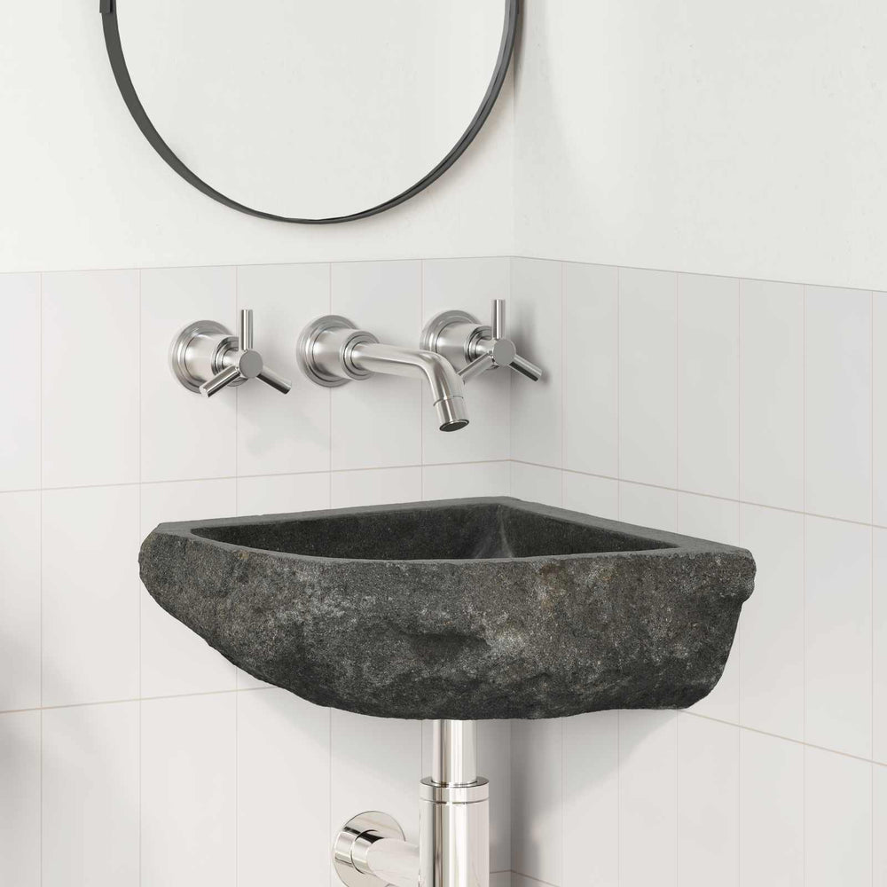 Graues Flussstein Waschbecken 30-37 cm