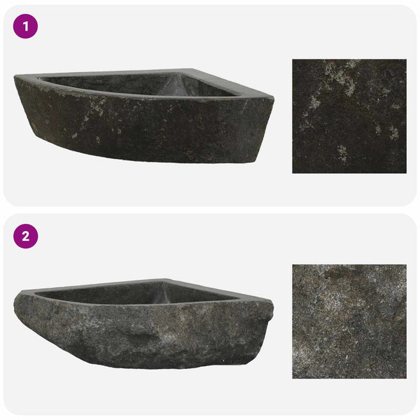 Graues Flussstein Waschbecken 30-37 cm