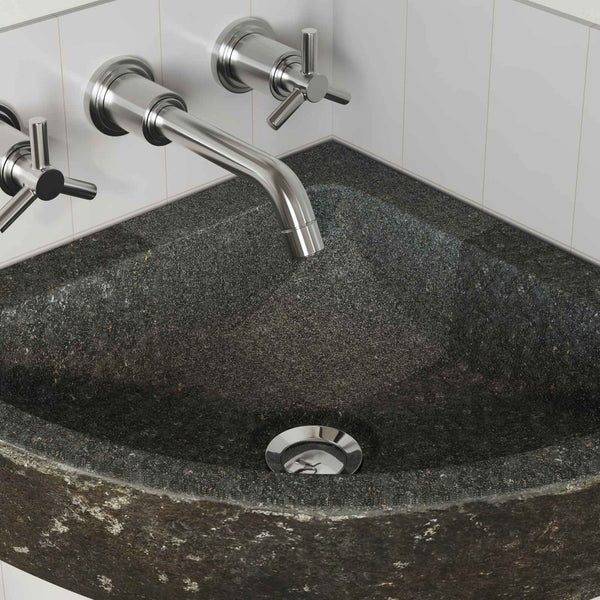 Graues Flussstein-Waschbecken, 38-45 cm