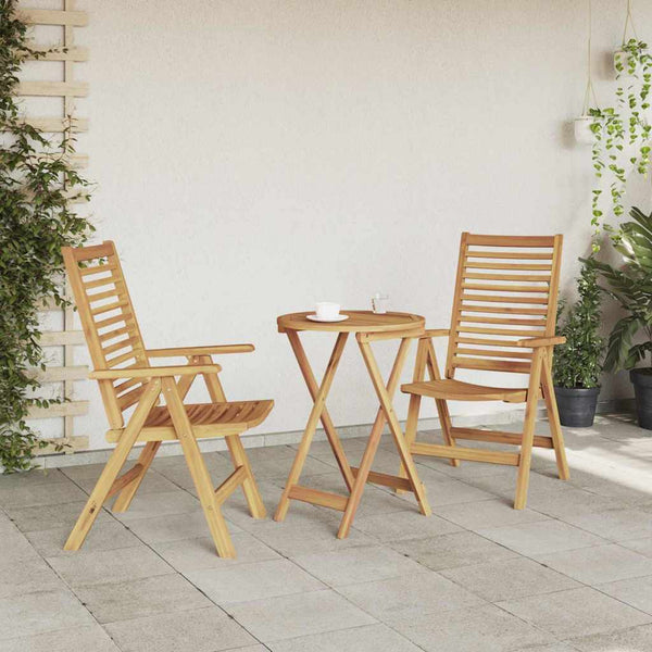 vidaXL Chaise 2 pcs Marron 64,5 x 52 x 108 cm Bois de teck massif