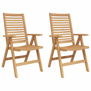 vidaXL Chaise 2 pcs Marron 64,5 x 52 x 108 cm Bois de teck massif