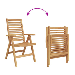 vidaXL Chaise 2 pcs Marron 64,5 x 52 x 108 cm Bois de teck massif