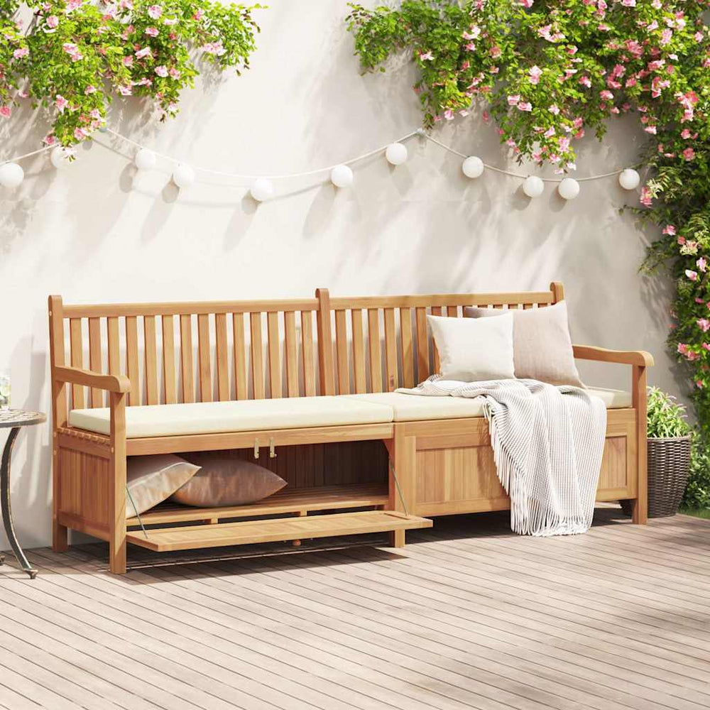 Gartenbank Teakholz mit Stauraum 228cm