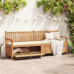 Gartenbank Teakholz mit Stauraum 228cm