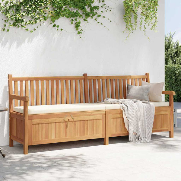 Gartenbank Teakholz mit Stauraum 228cm