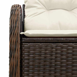 Gartensofa Braun Poly-Rattan mit Kissen