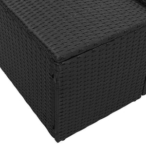 Gartensofa Schwarz mit Kissen 184 cm Poly-Rattan