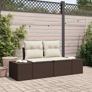 Gartensofa Braun mit Kissen, 184 cm