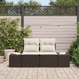 Gartensofa Braun mit Kissen, 184 cm