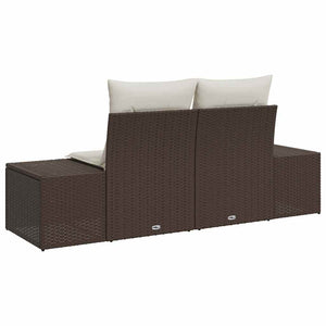 Gartensofa Braun mit Kissen, 184 cm