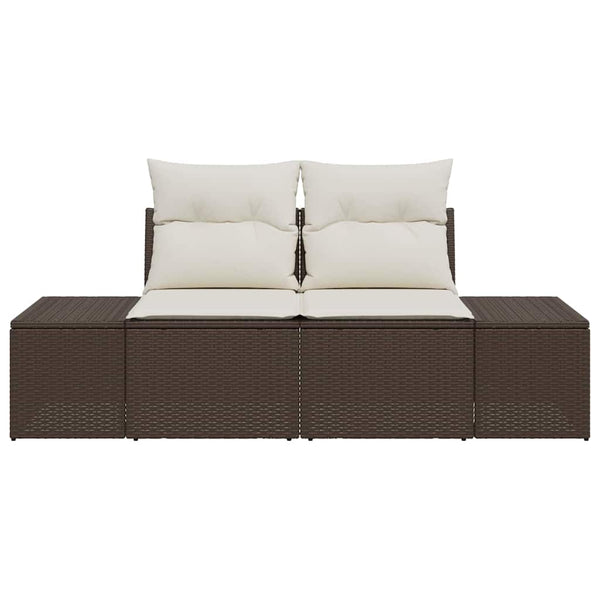 Gartensofa Braun mit Kissen, 184 cm