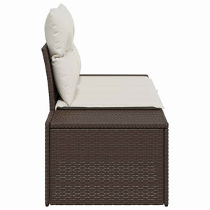Gartensofa Braun mit Kissen, 184 cm